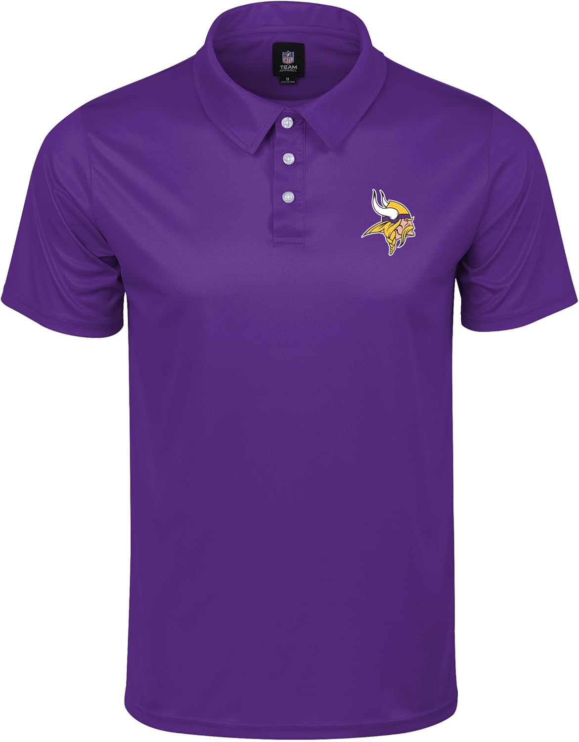 NFL Men's Performance Polo Shirt with Vikings Logo and Colors