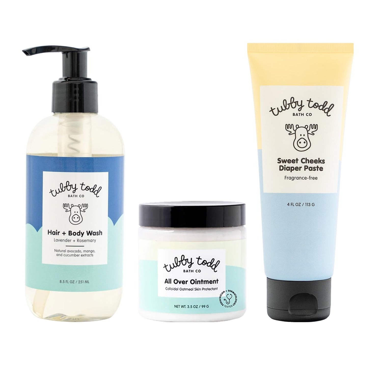 Tubby Todd Baby Bundle Newborn Skin Care Set for Delicate Skin
