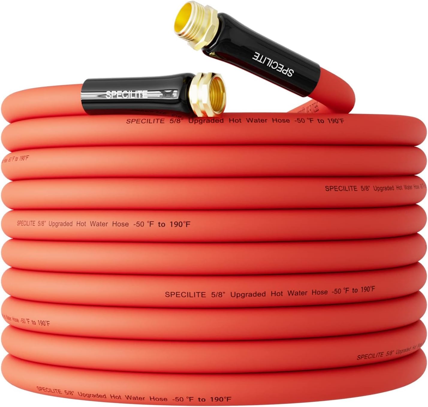 5/8 Hot Cold Garden Water Hose 75 ft Flexible Lightweight Red