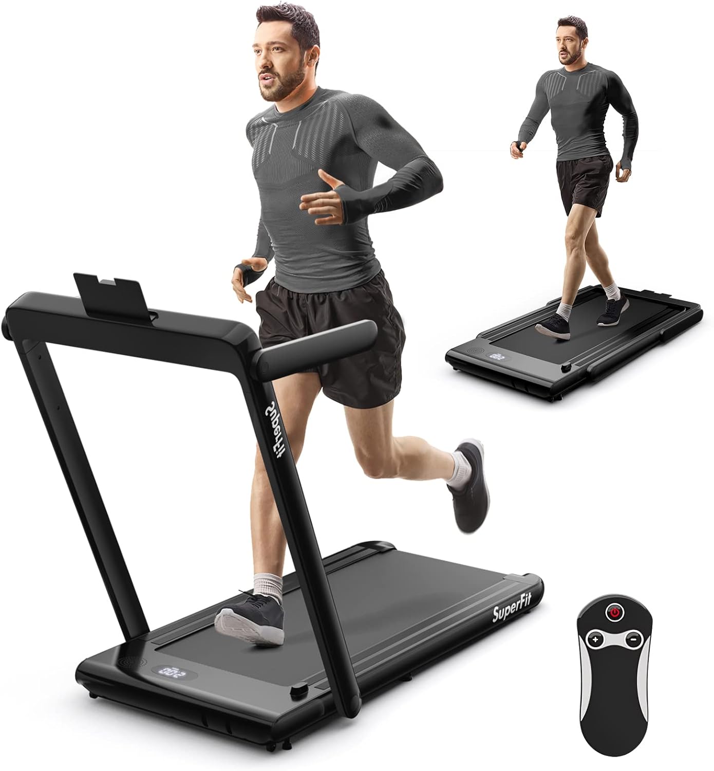 Goplus 2 in 1 Folding Treadmill for Home Office Exercise