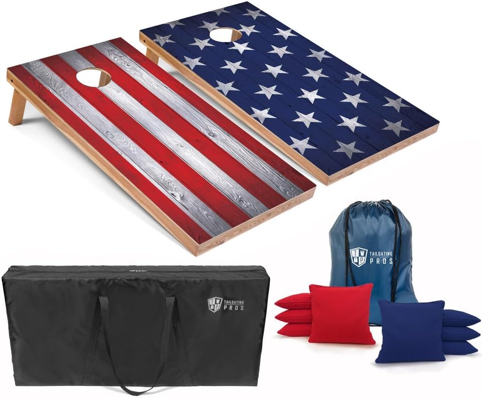 Regulation Cornhole Boards Set with Bean Bags and Carrying Cases