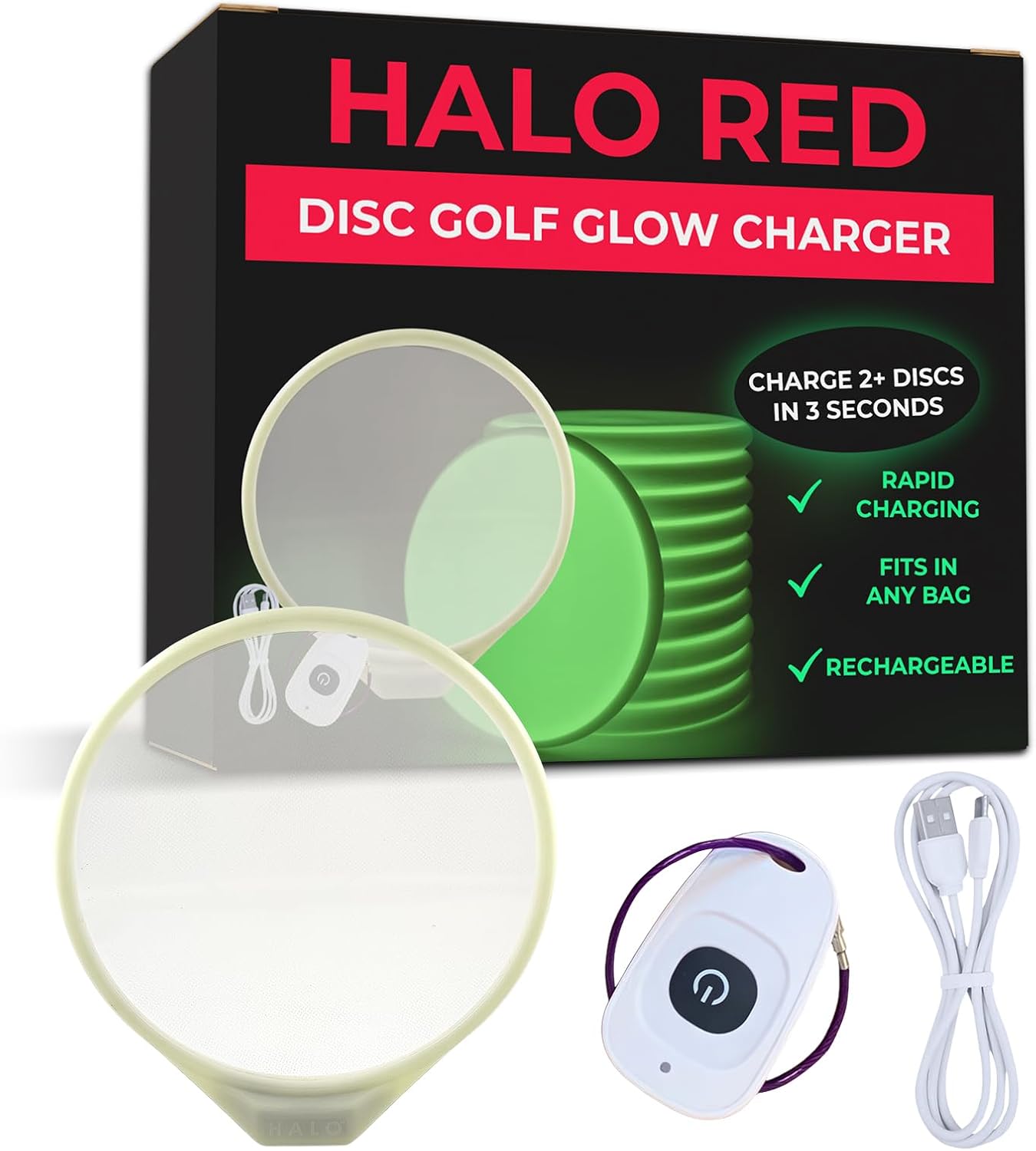 Illuminate Your Disc Golf Game with HALO Red Glow Charger