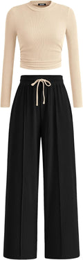 BTFBM Casual 2 Piece Sets For Women Fall Outfits - Cozy Ribbed