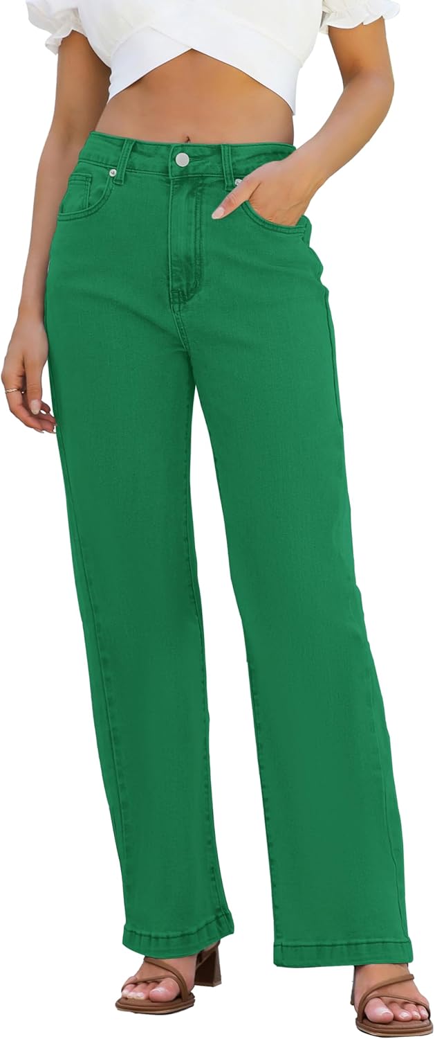 Womens High Waisted Straight Leg Loose Stretchy Jeans 2025