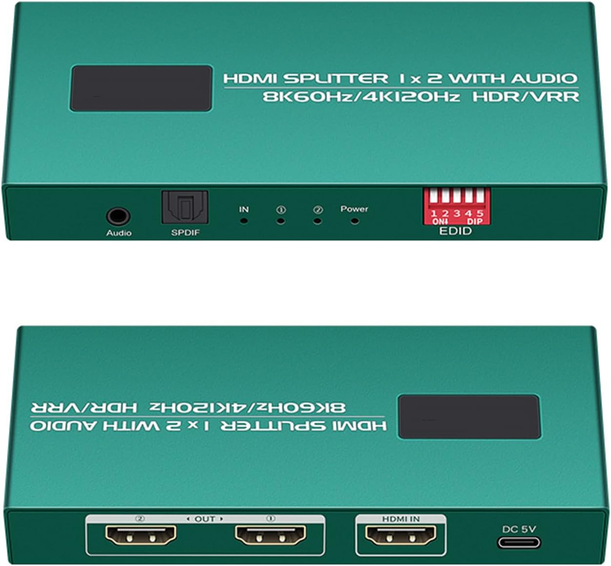 HDMI Splitter 1 in 2 Out 4K 120Hz for PS5 and More