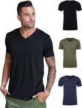 Into The AM Premium V Neck T Shirts for Men - Modern Fitted Tees Fade