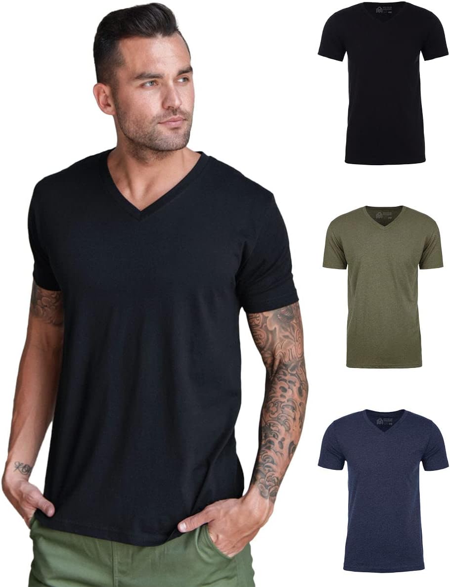 INTO THE AM Premium V Neck T Shirts for Men - Perfect Fit
