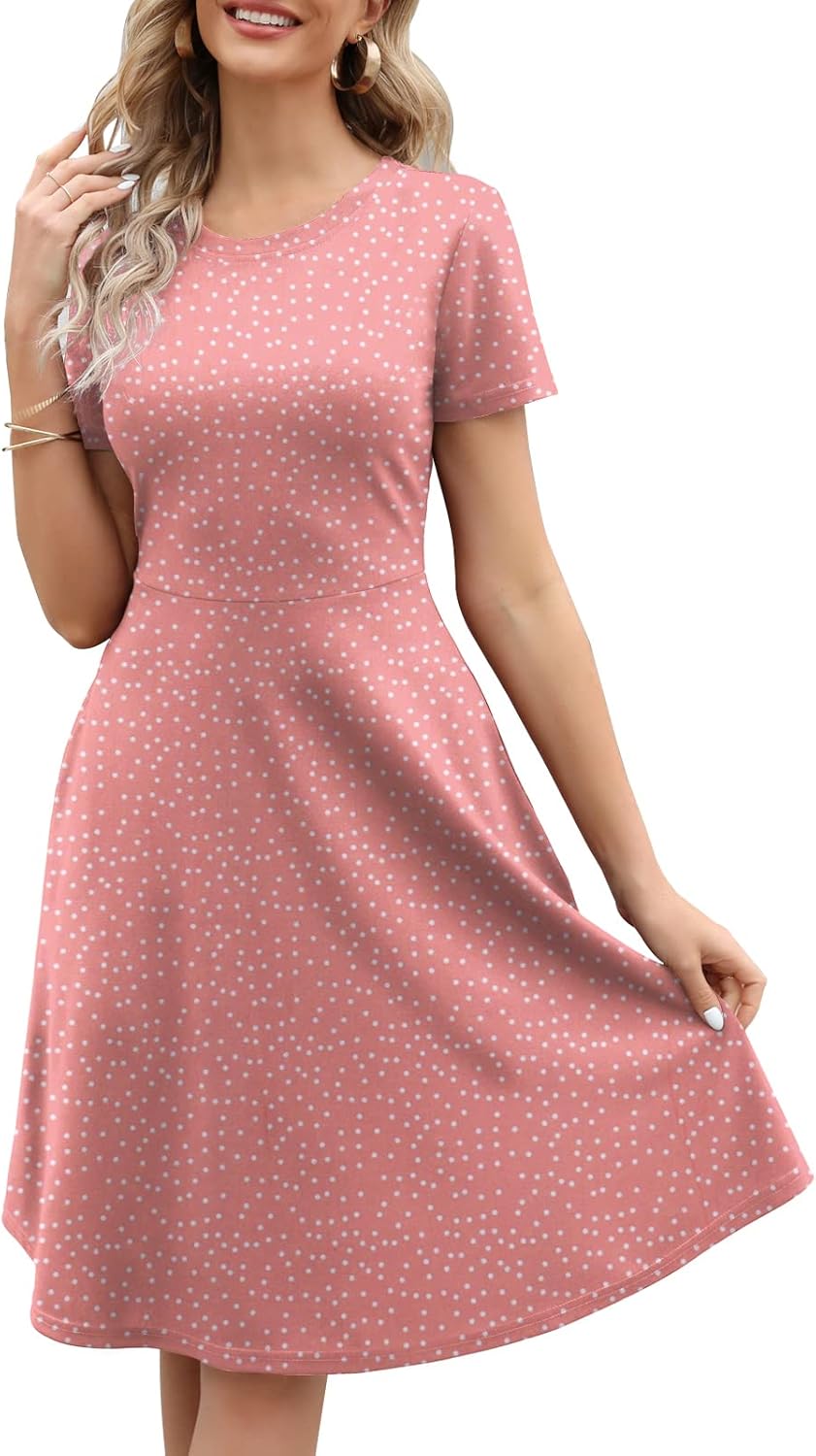 Elegant Knee Length Floral Print Dress for Women - Vintage Style