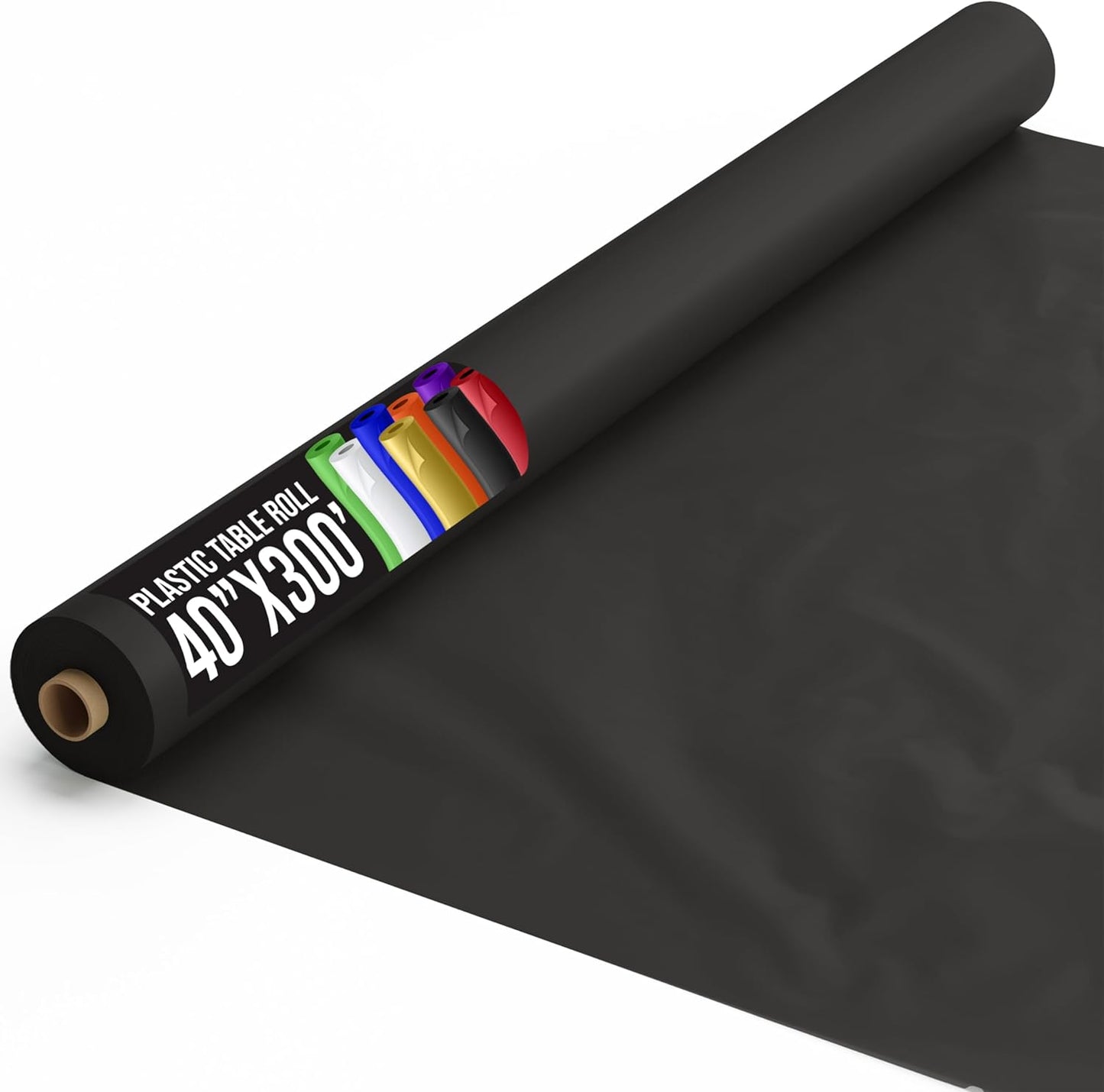 Exquisite Black Plastic Rectangular Tablecloth Roll for Events