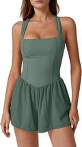 Women's Square Neck Sleeveless Romper Jumpsuit - Tummy (Style BFVD)
