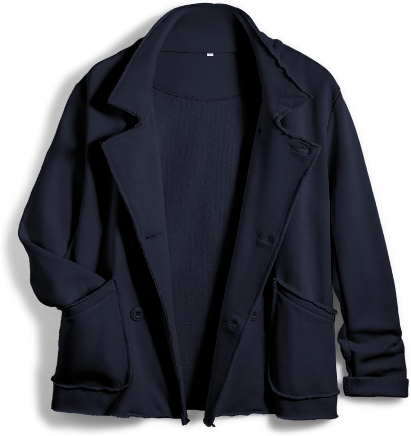 Women Warm Pea Coat with Notched Lapel and Double Breasted Style