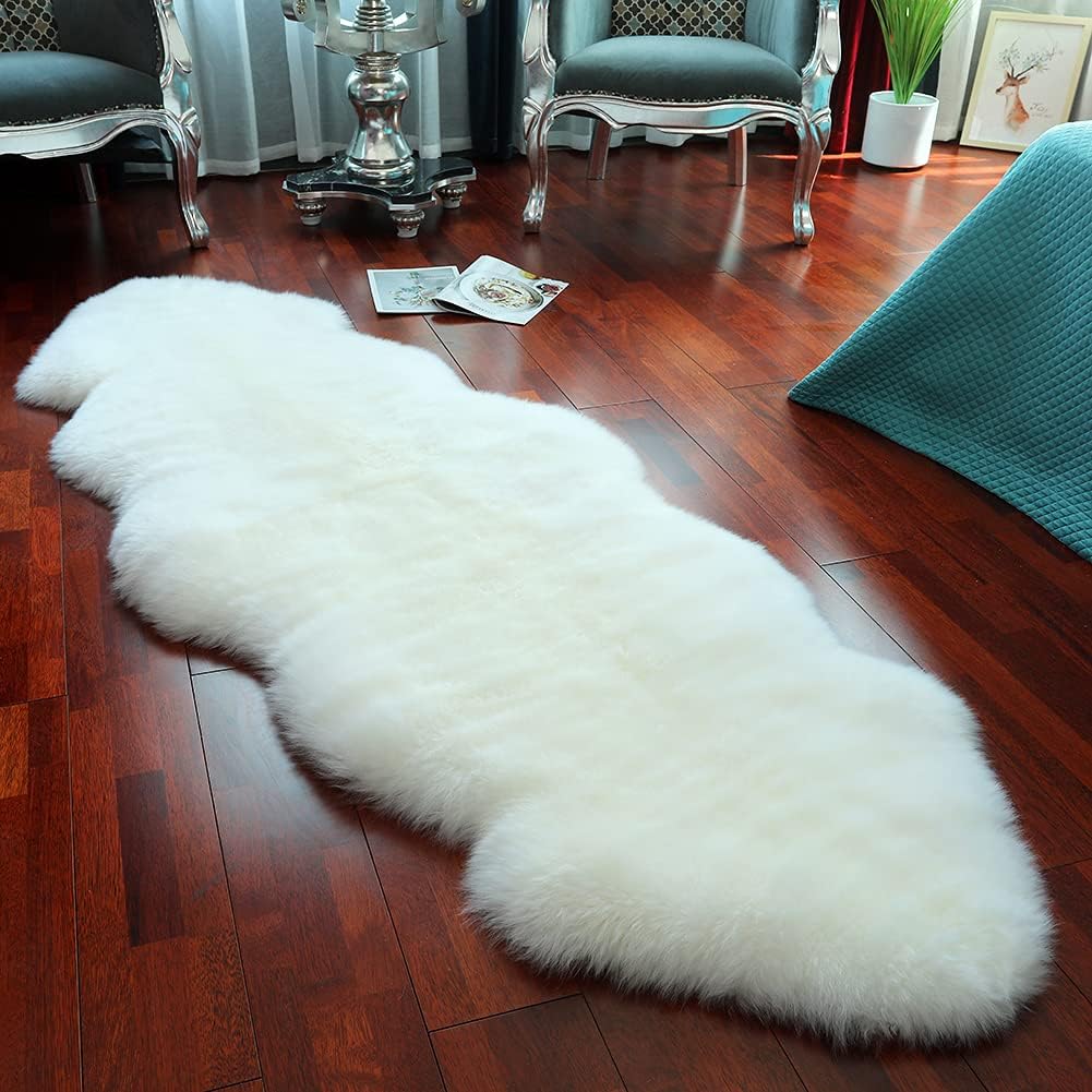 Genuine Sheepskin Area Rug for Living Room and Bedroom Use