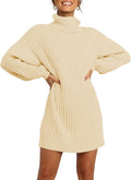 Oversized Sweater Dress Turtleneck Batwing Long Sleeve - Cozy Fit dry