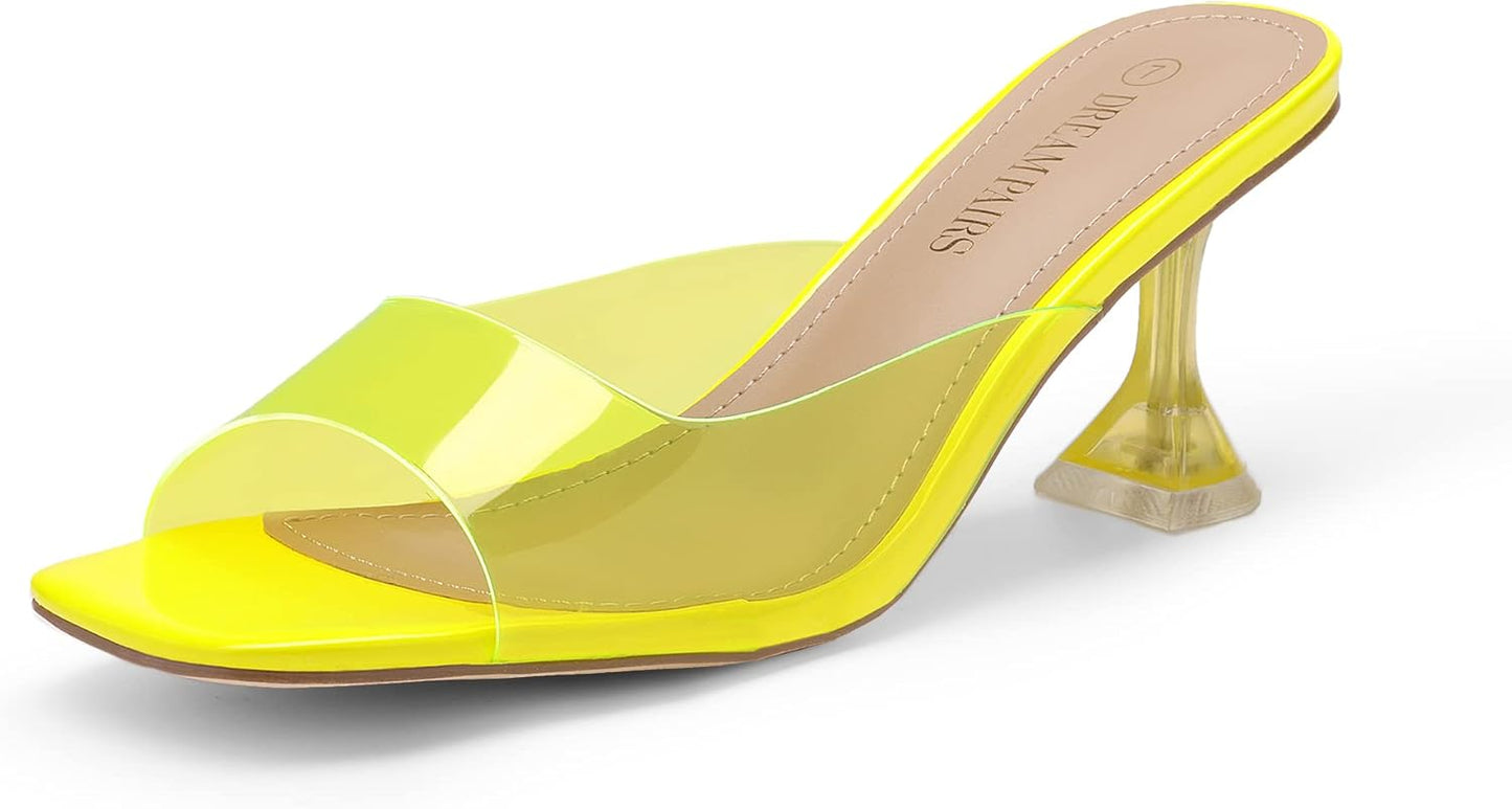 DREAM PAIRS Women's Clear Heeled Sandals for Summer Style