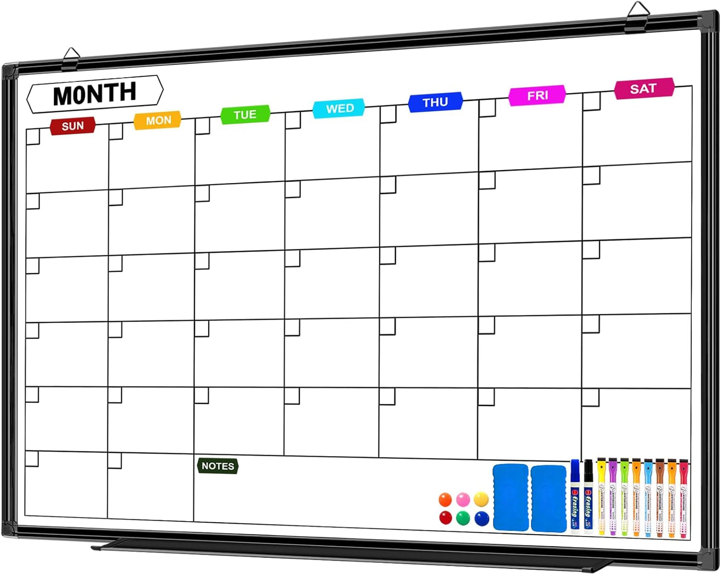 Dry Erase Calendar Whiteboard for Wall - 36in x 24in Size