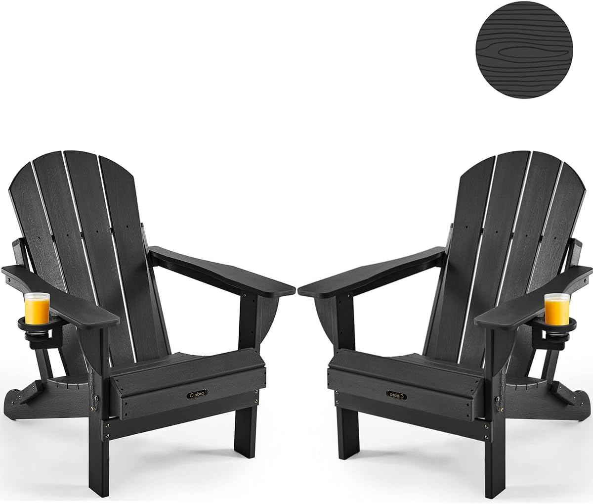 Ciokea Folding Adirondack Chair Set for Outdoor Comfort