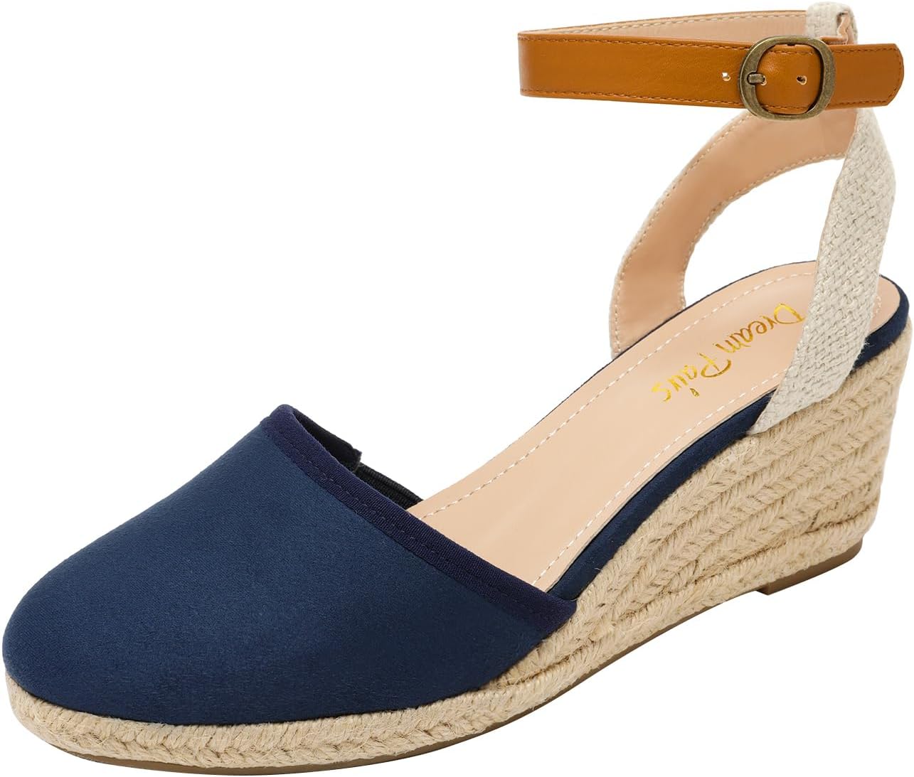 DREAM PAIRS Women's Closed Toe Espadrille Wedge Heels Sandals