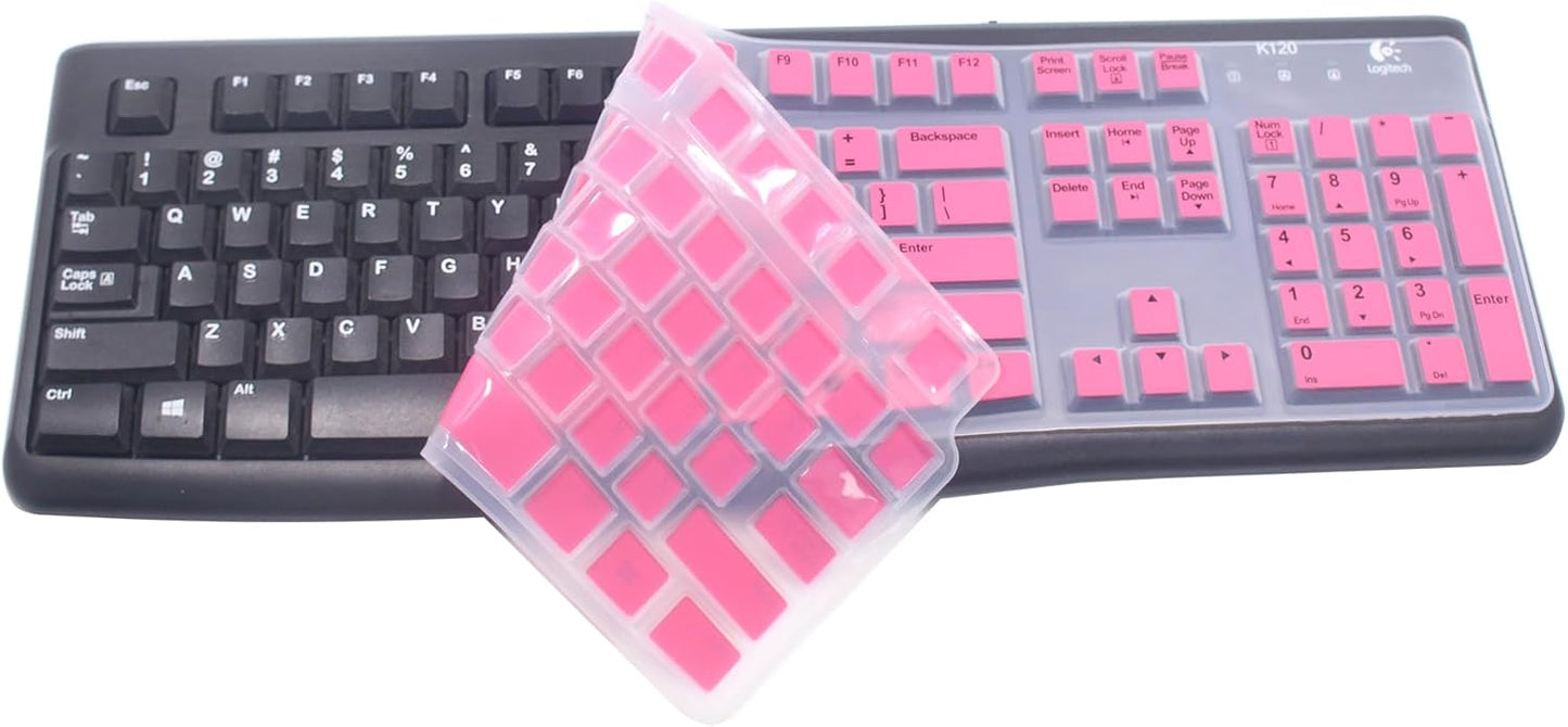 Pink Silicone Keyboard Cover for Logitech K120/MK120