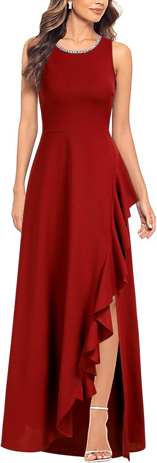 Vintage 1950s Women's Ruffle Party Swing Evening Dresses