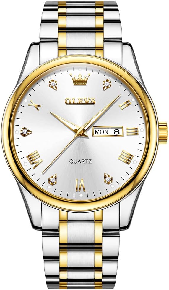 Men's Casual Stainless Steel Watch with Easy to Read Dial