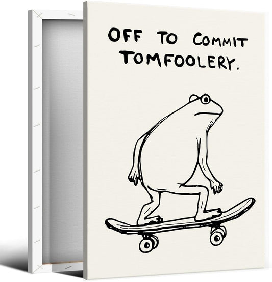 Playful Frog Canvas Prints for Trendy Room Aesthetic 16x24in