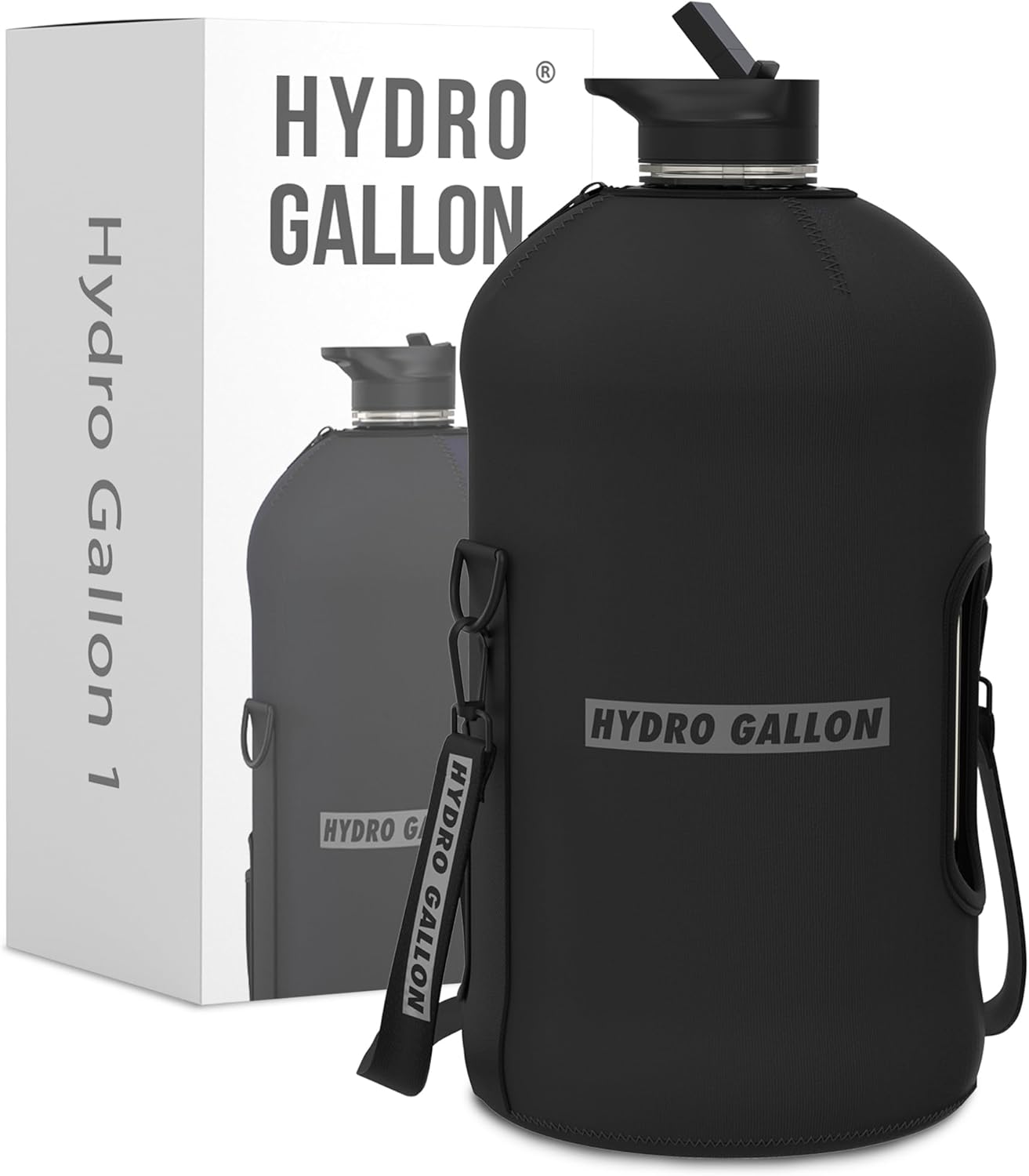 Hydro Gallon 1 Gallon Water Bottle with Insulated Sleeve and Straw