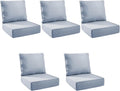 Outdoor Cushion Set Baby Blue 5-Pack - 6in Thick Patio Seat Cushions