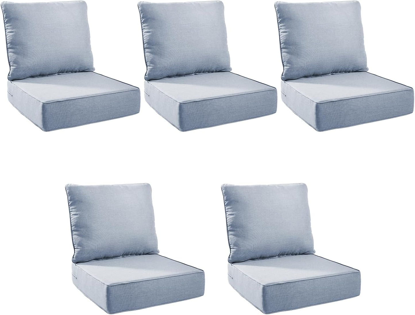 Outdoor Cushion Set for Furniture - 6 Inch Thick Foam Comfort
