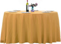 120 in Gold Round Tablecloth 2 Pack - Durable, Washable Linen