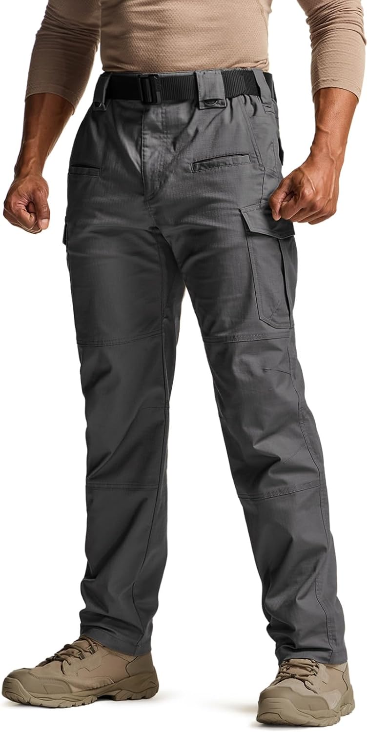 CQR Men's Flex Stretch Tactical Pants for Outdoor Activities