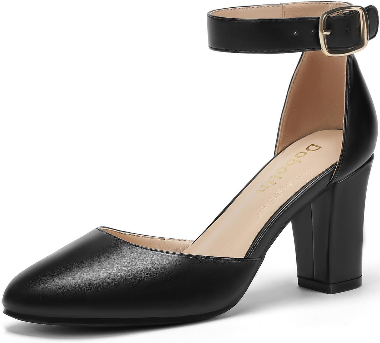 3 Inch Wide Width Chunky Heels for Women - Comfortable Dress Shoes
