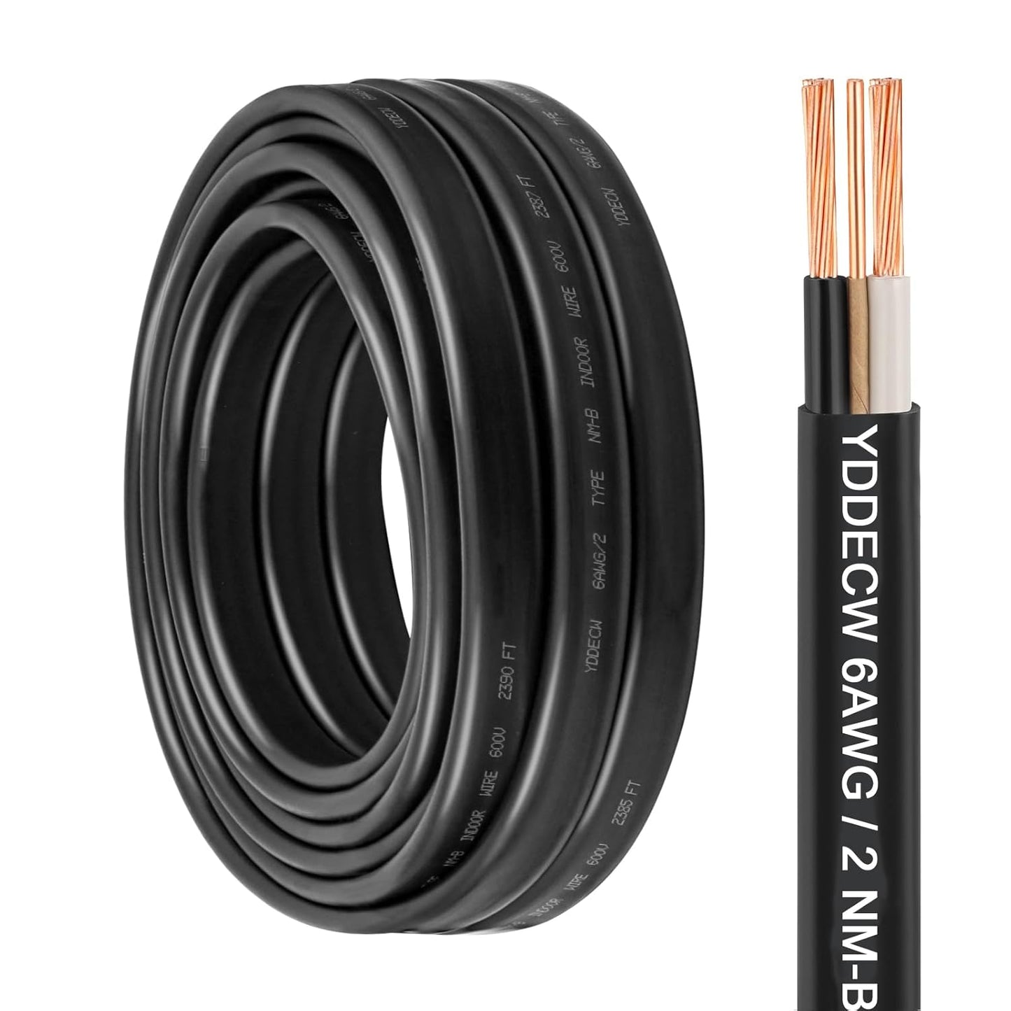 6/2 NM-B Wire with Ground - 25FT 6 Gauge Non-Metallic Cable
