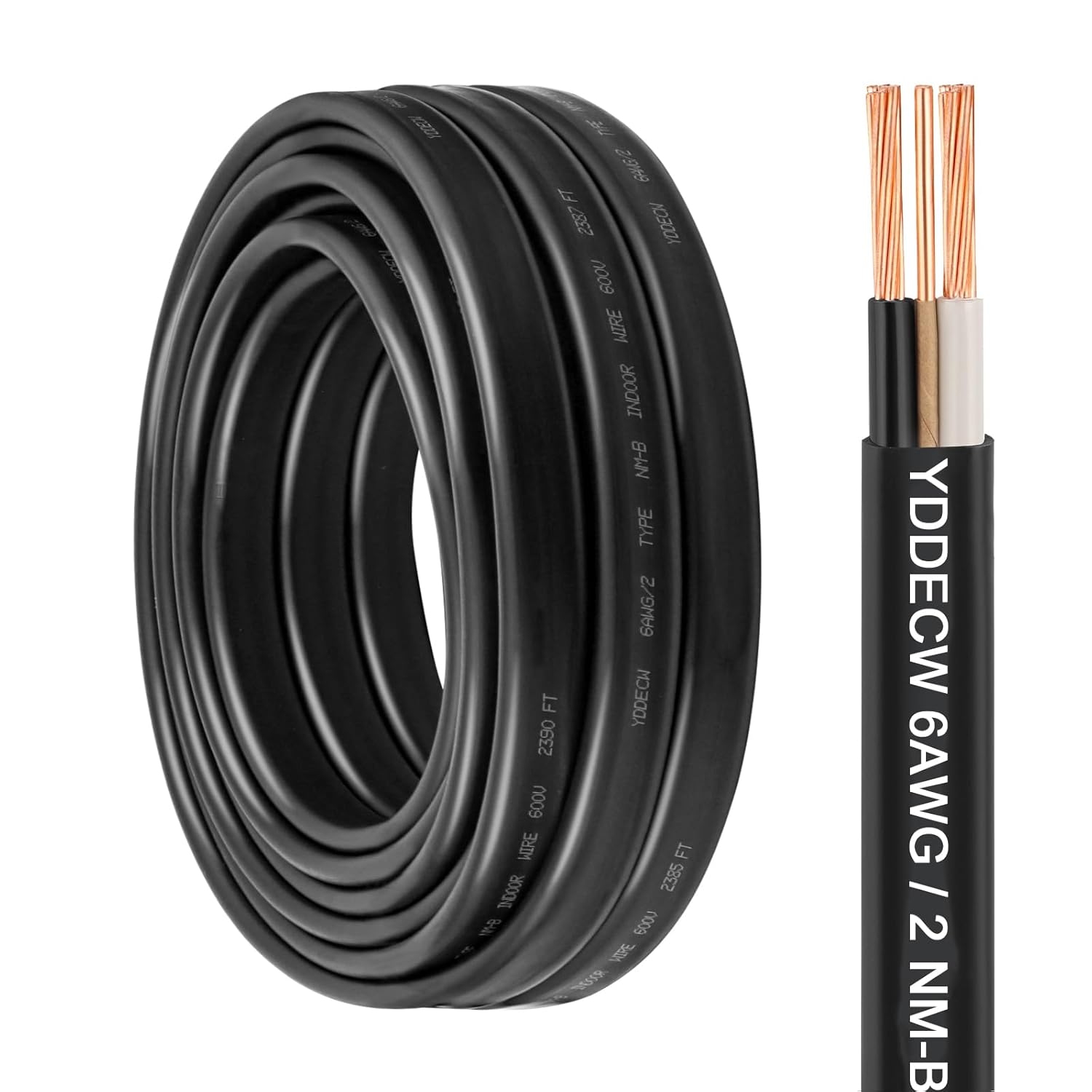 6/2 NM-B Wire with Ground - 25FT 6 Gauge Non-Metallic Cable