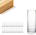 WGVI Thick Clear Cylinder Glass Vases 3in x 8in - Bulk 18 Pack
