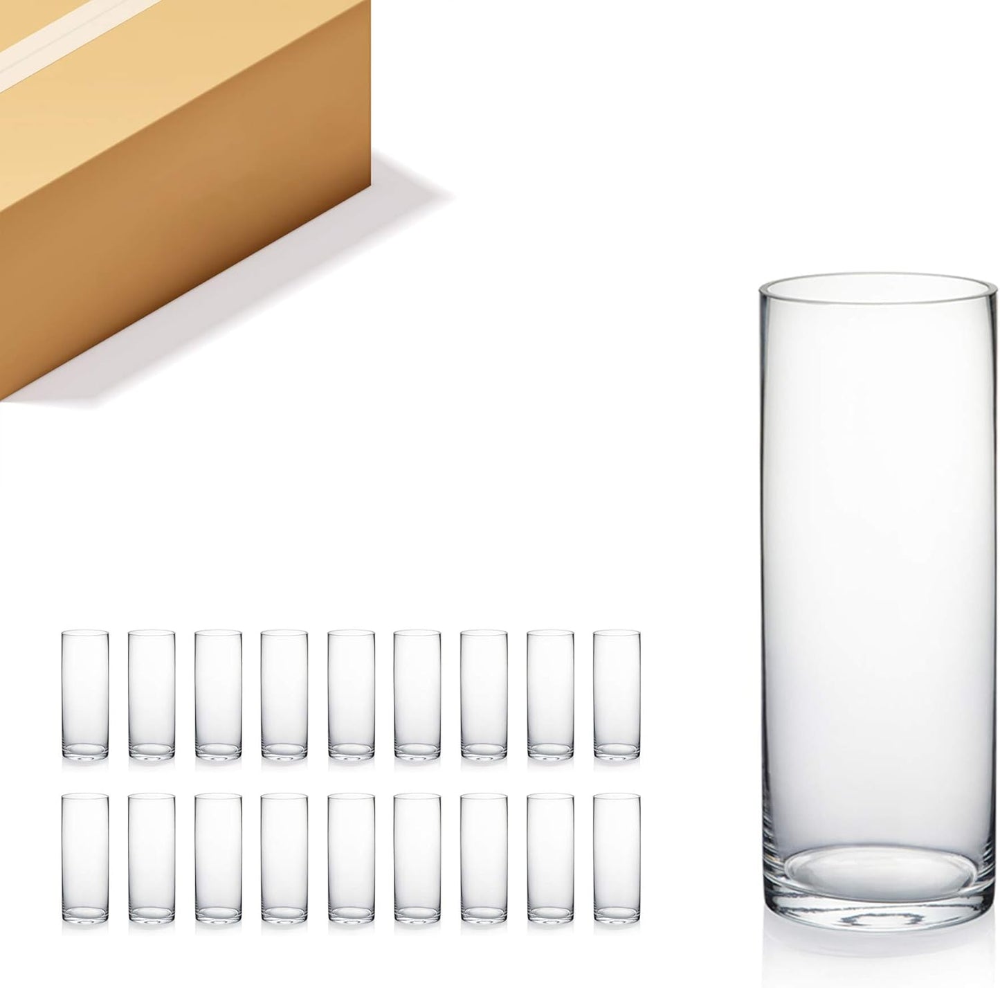 Quality Thick Clear Cylinder Glass Vases for Floral Arrangements