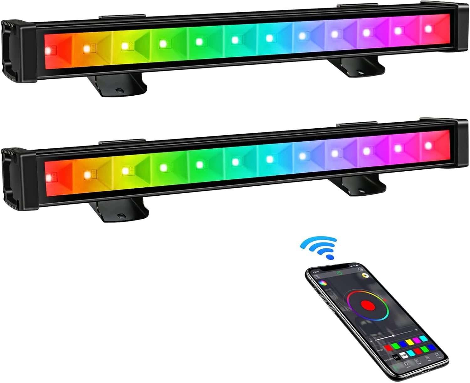 LED Stage Wash Lights Bar - 45W RGBW Smart Control for Events