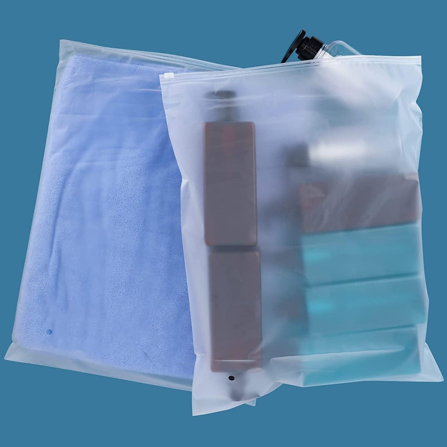 Plastic Storage Bags With Zipper, 100pcs 14x18 Inch for Clothes