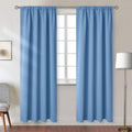 BGment Denim Blue Curtains 84 in Length - Pocket Blackout Drapes
