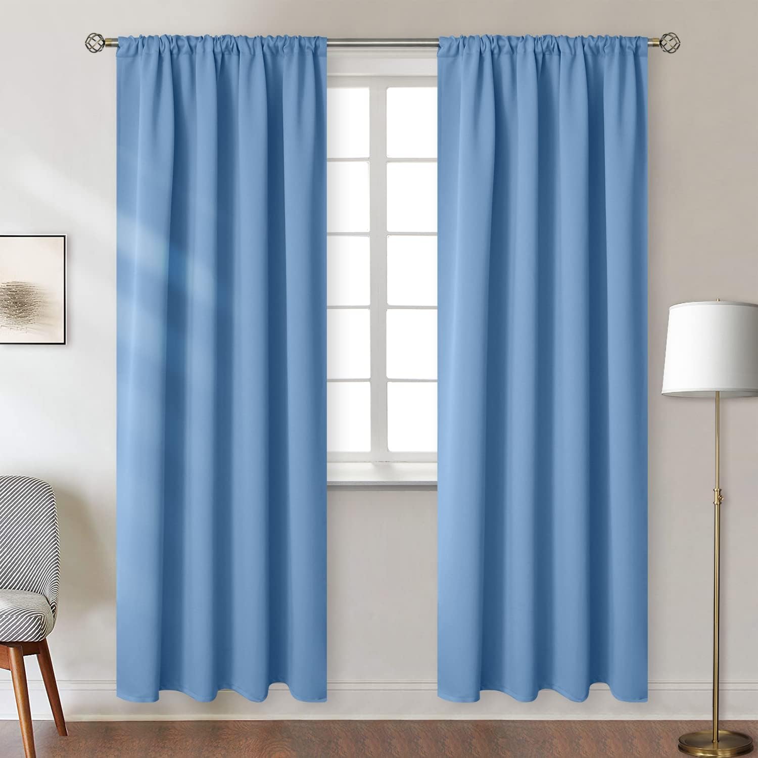 BGment Denim Blue Curtains for Living Room - 84 Inch Length