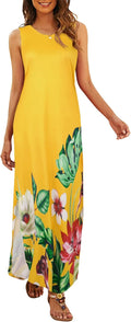Hount Women's Casual Summer Sleeveless Maxi Dress with Pockets beach