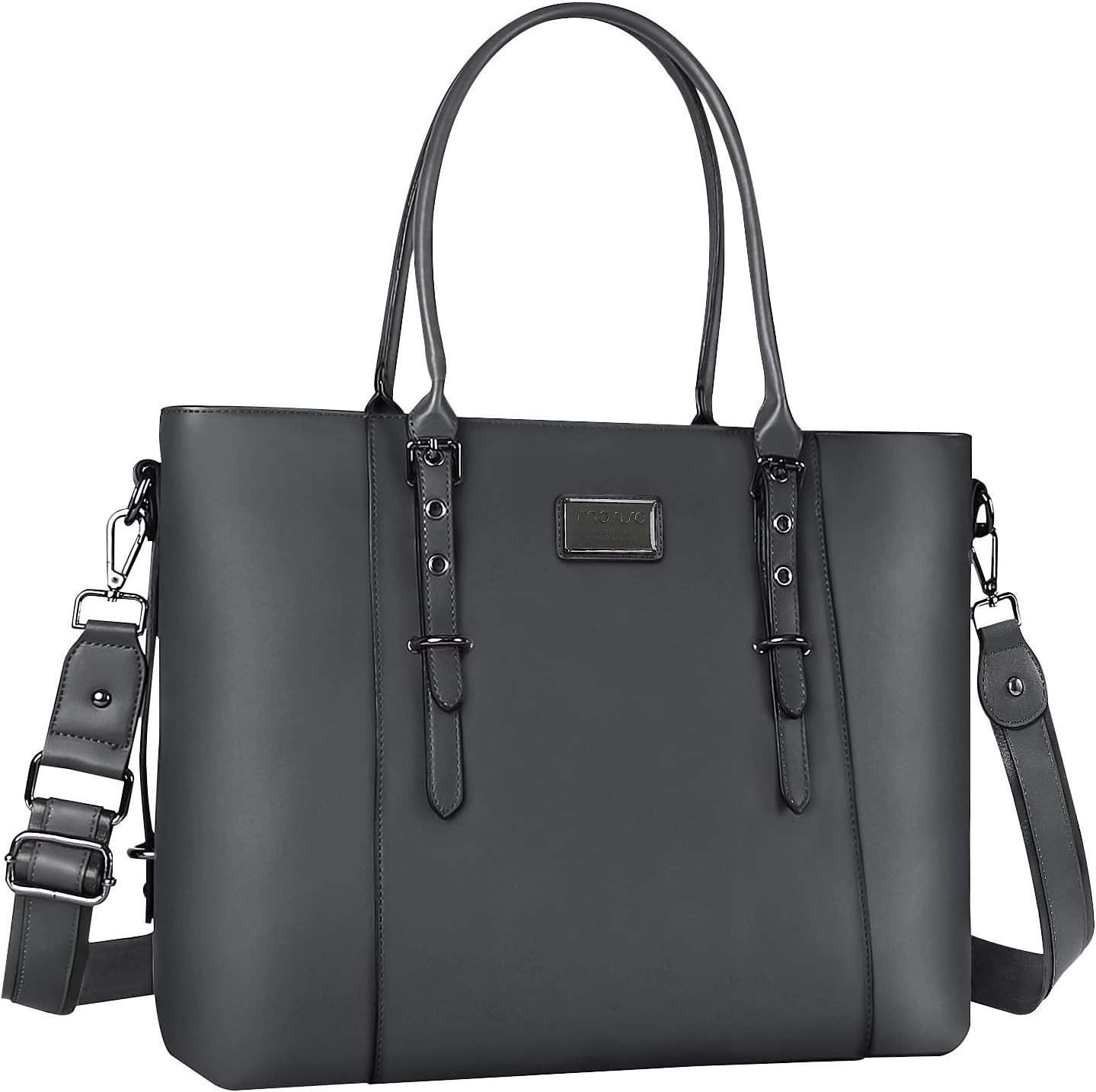 MOSISO PU Leather Laptop Tote Bag for Women - Stylish & Spacious