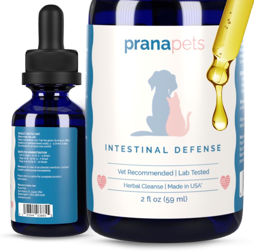 PranaPets Intestinal Defense Supplement for Dogs & Cats Health