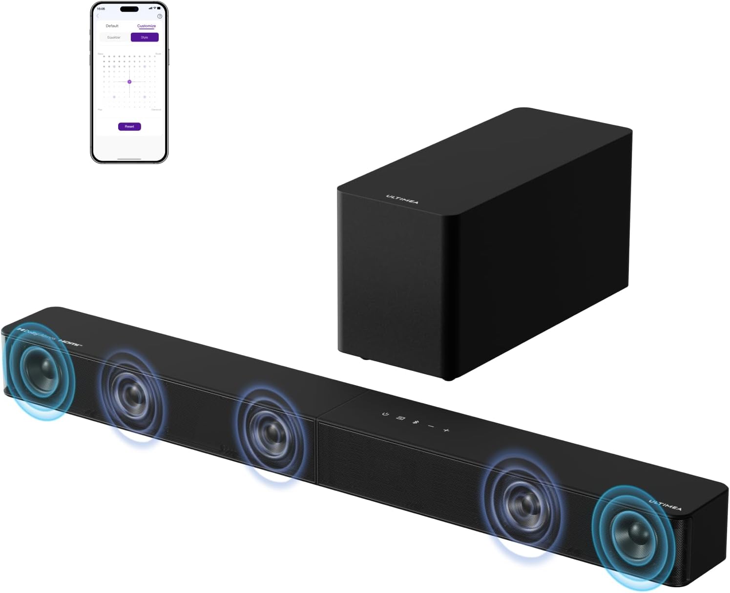 ULTIMEA 5.1CH Surround Sound Bar with Subwoofer for Home Theater