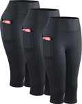NELEUS Women's Tummy Control High Waist Capri Leggings - Pocketed toe
