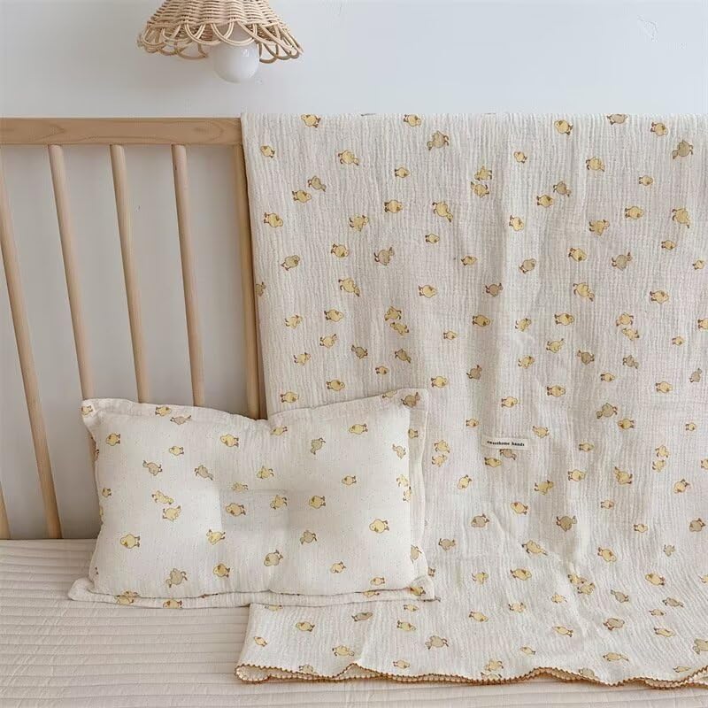 BuLuTu Cute Duck Pattern Baby Blanket for Toddler Comfort