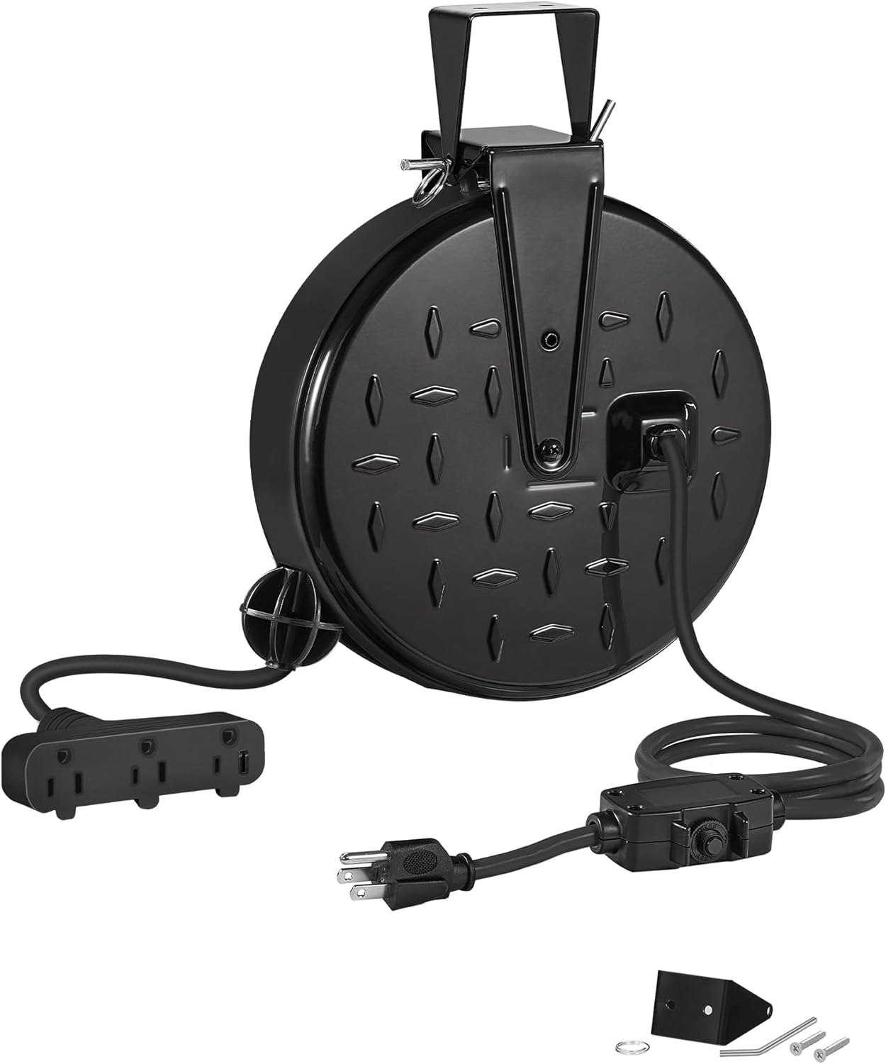 30 Ft Retractable Extension Cord Reel for Garage and Shop