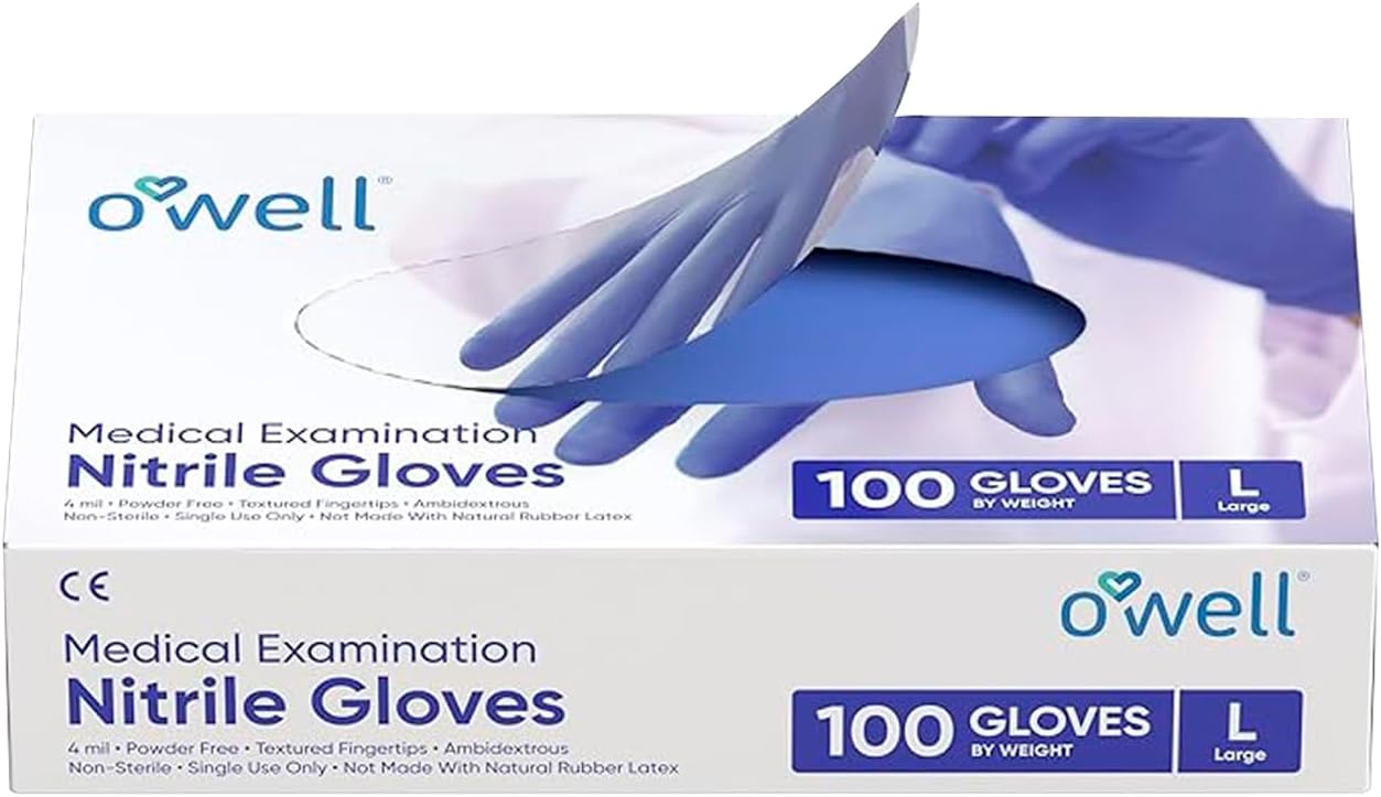 OWELL 4Mil Thick Nitrile Gloves
