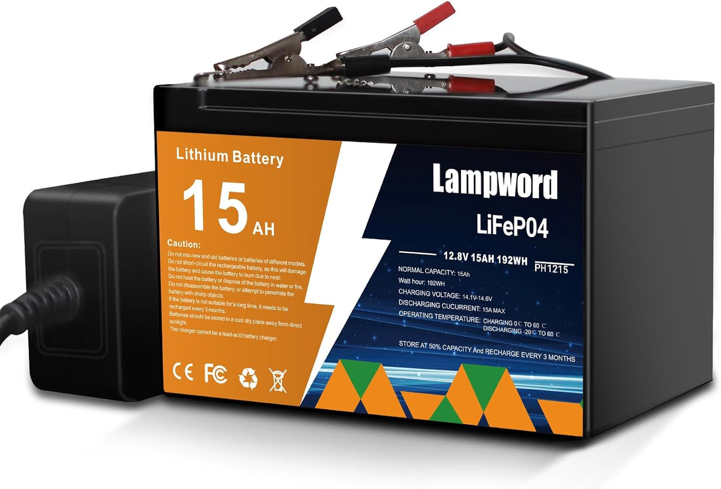 12V Lifepo4 Battery 15Ah for RVs, Marine, and Outdoor Use