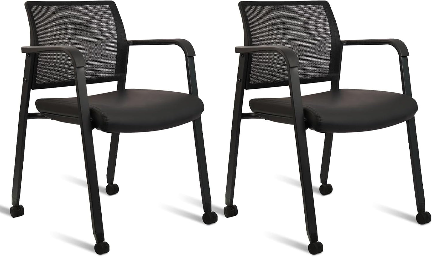 CLATINA Stacking Office Chair with Wheels for Comfort and Style