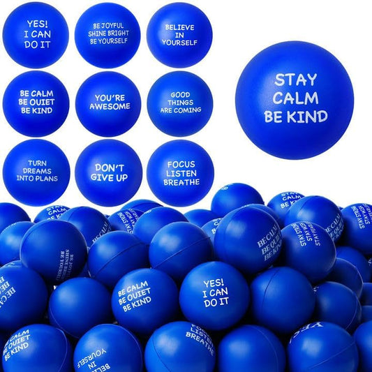 100PCS Motivational Stress Balls for Adults and Kids - Soft Foam